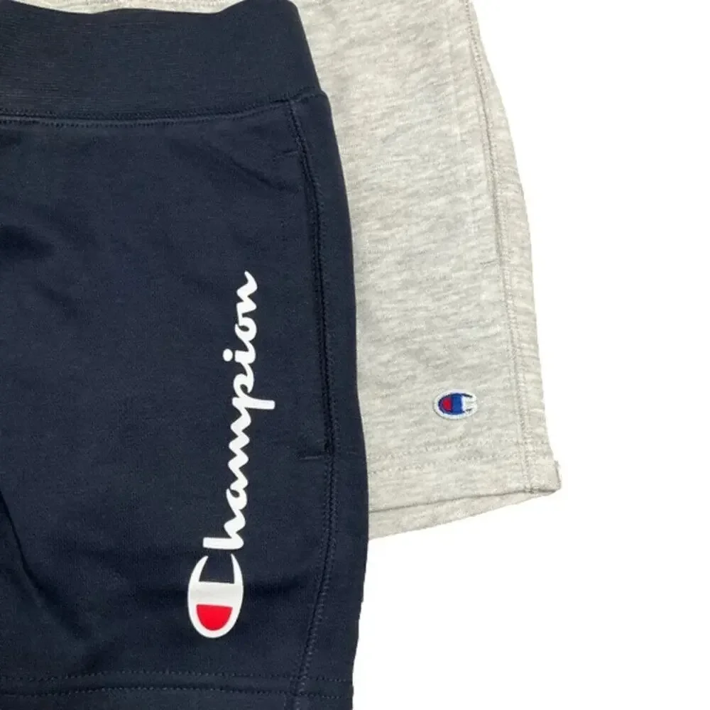 Champion Active Boy’s Shorts Navy Gray Size XS 2 PAIRS NWT